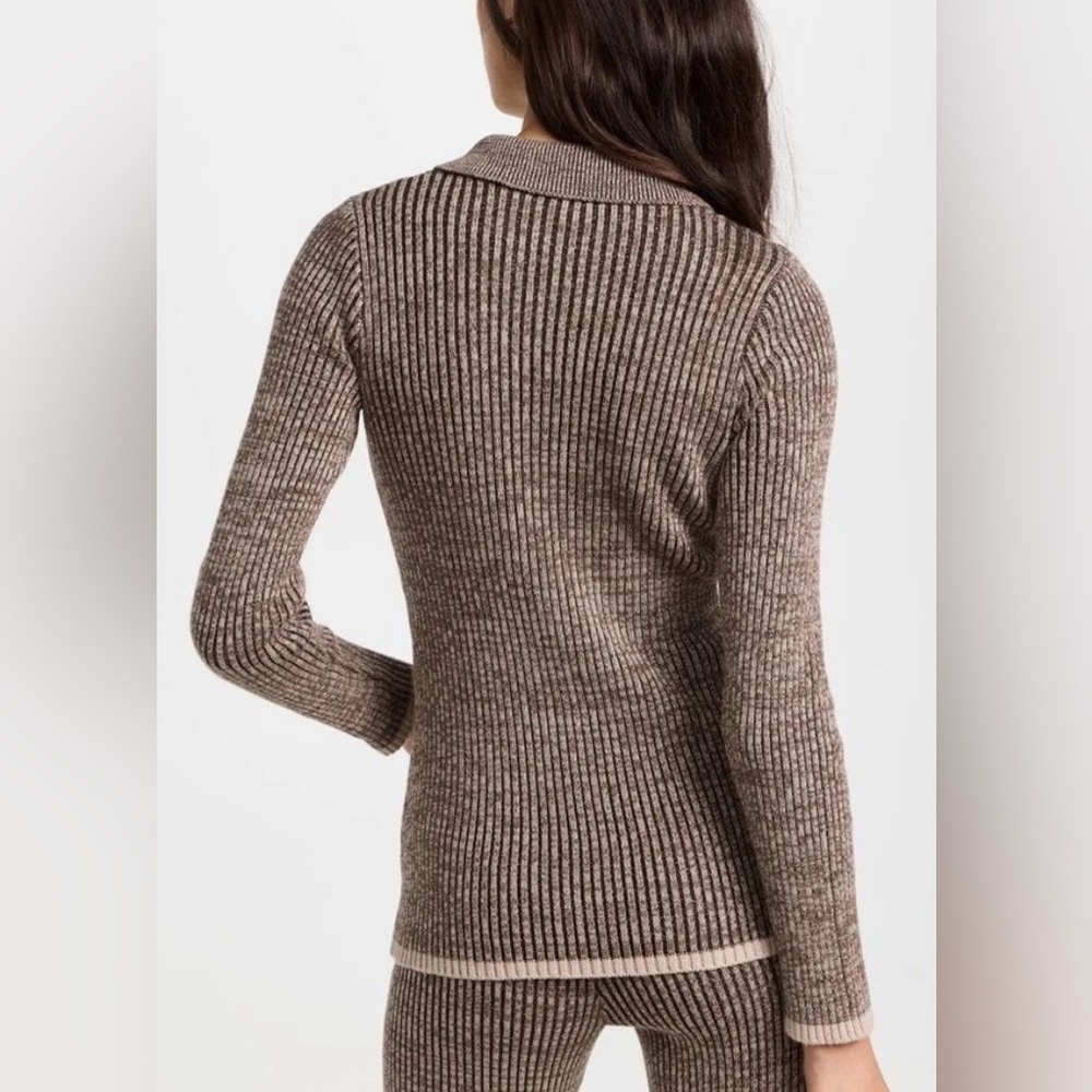 Rails Rory Brown Multi‎ Ribbed Knit Collared Button Up Cardigan Top XS - Picture 2 of 7